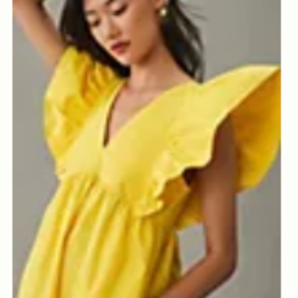 Maeve Printed Flutter-Sleeve Babydoll Dress - Picture 2 of 5